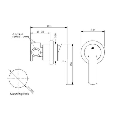 Greens Astro II Shower Mixer Mini Plate