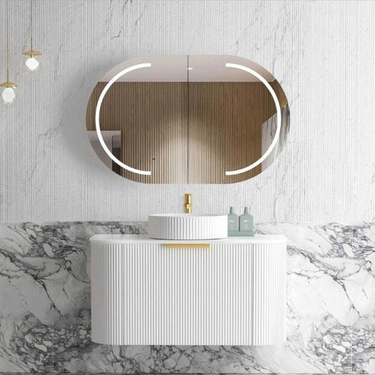 Otti Bondi Fluted Curved Wall Hung Vanity