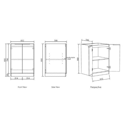 Otti Byron Black Oak 1060mm Laundry Cabinet Set