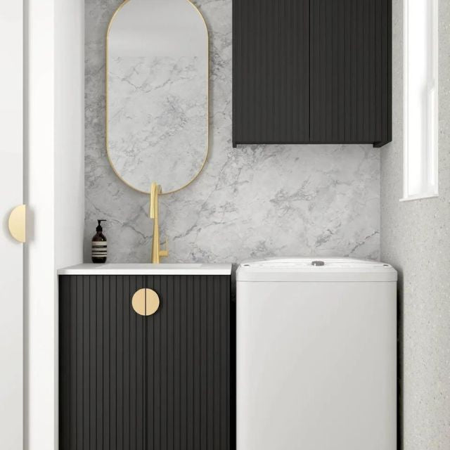 Otti Marlo Black 650mm Laundry Cabinet Set