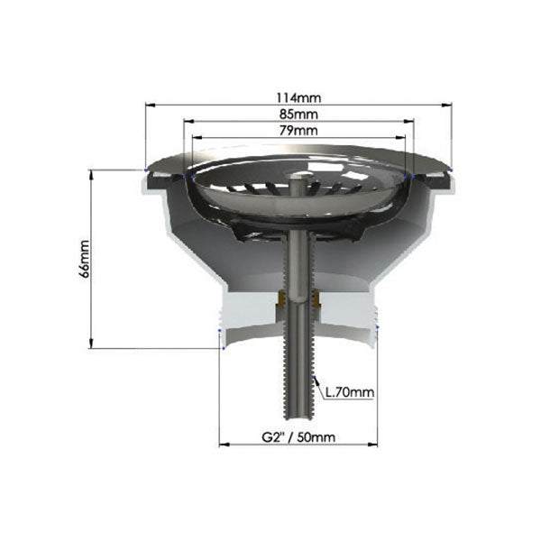 Turner Hastings 90 x 50mm   Steel Basket Waste