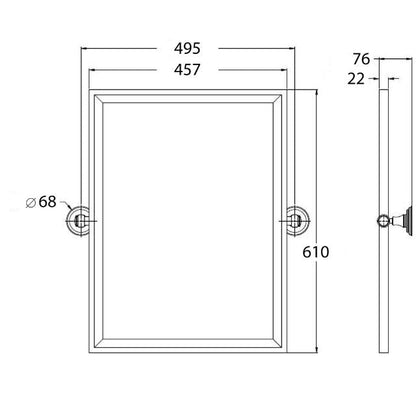 Turner Hastings Mayer Pivot Rectangle Mirror 610mm x 495mm