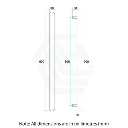 ThermoGroup 12V 900mm Flat Pill Vertical 3 Single Heated Towel Rails Variant Colour Available