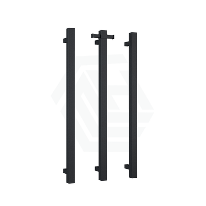 ThermoGroup 12V 900mm Square Vertical 3 Single Heated Towel Rails Variant Colour Available