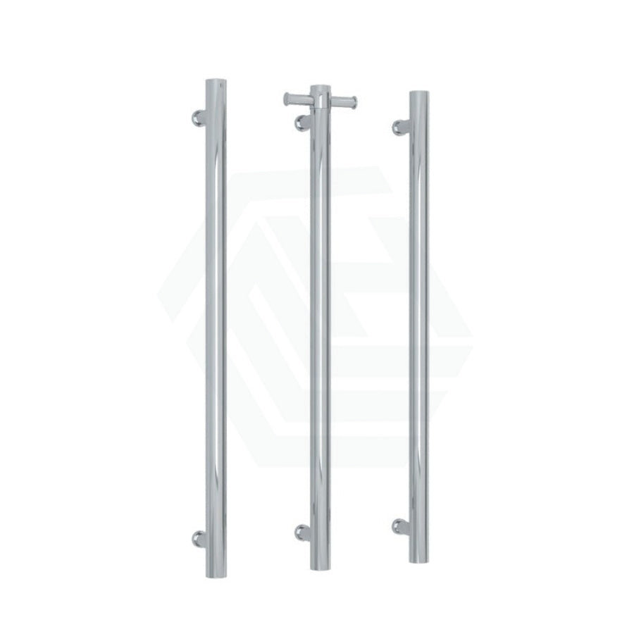 ThermoGroup 12V 900mm Straight Round Vertical 3 Single Heated Towel Rails Variant Colour Available