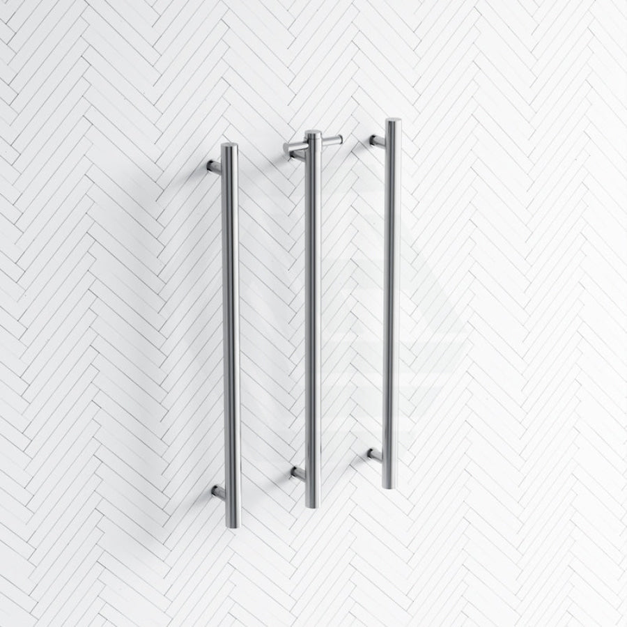 ThermoGroup 12V 900mm Straight Round Vertical 3 Single Heated Towel Rails Variant Colour Available