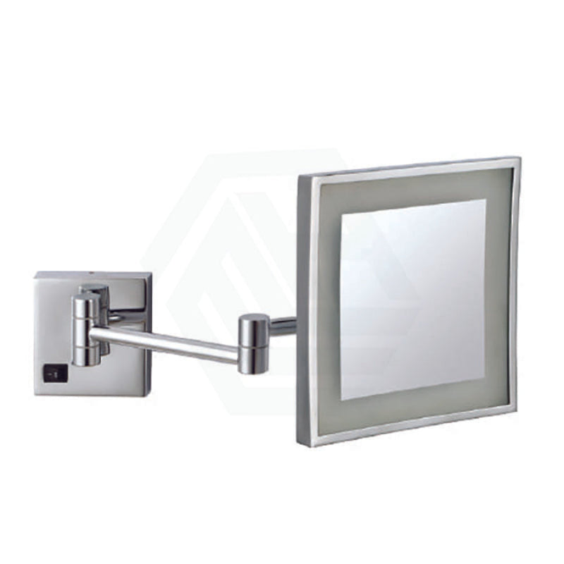 Thermogroup 200mm Hardwired LED Makeup Mirror Dual Arm Extend 3x Magnifier Chrome/Matt Black