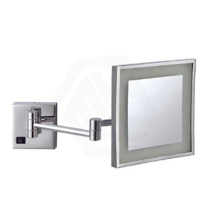 Thermogroup 200mm Hardwired LED Makeup Mirror Dual Arm Extend 3x Magnifier Chrome/Matt Black