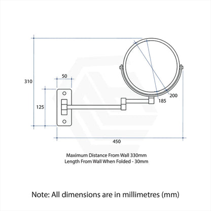 200mm ThermoGroup Round Makeup Mirror 1&5/8/10x Magnification Variant Colour Available