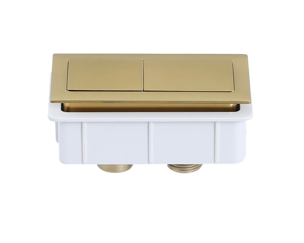 Rectangle Brushed Brass Flush Button