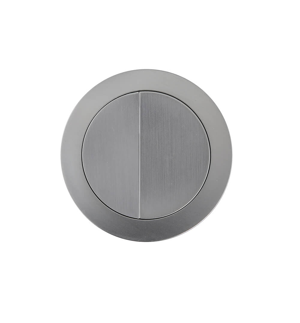 Round Brushed Nickel Flush Button