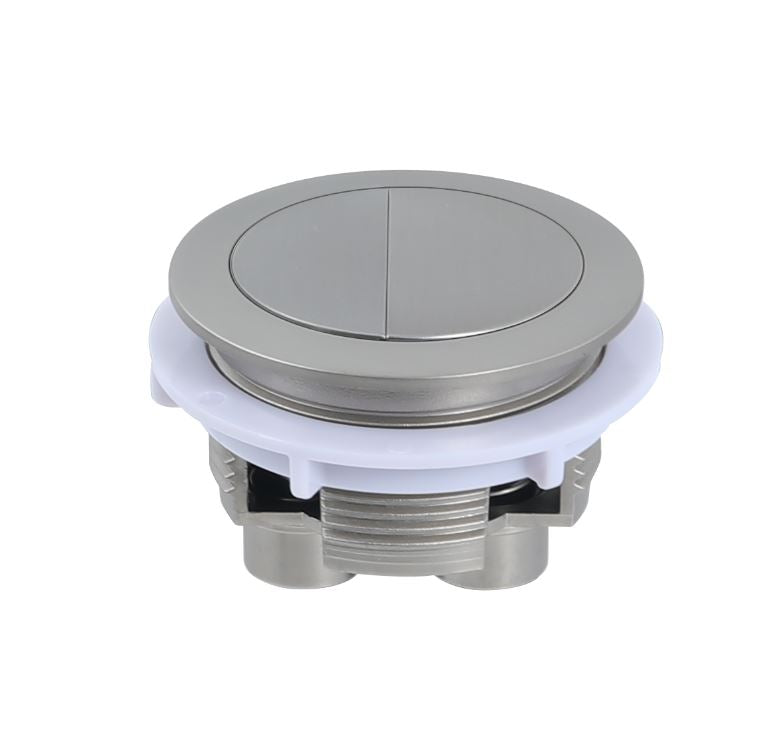 Round Brushed Nickel Flush Button