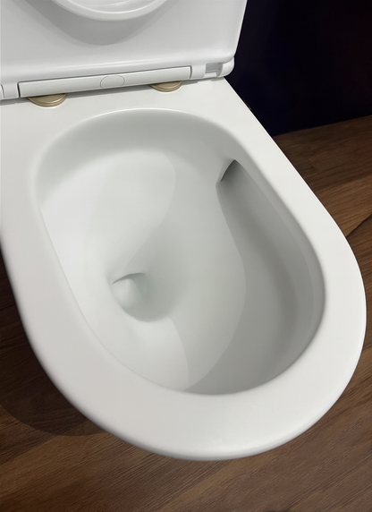 WhisperFlush Thin Toilet Seat Hinge Cap Covers- Brushed Brass