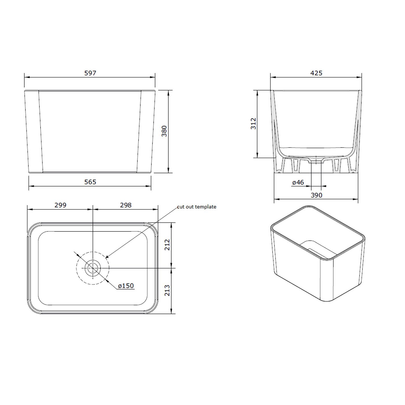 Tribo 60 X 42 Fine Fireclay Sink