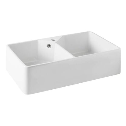 Turner Hastings Chester Double Flat Front Fine Fireclay Butler Sink with Overflow