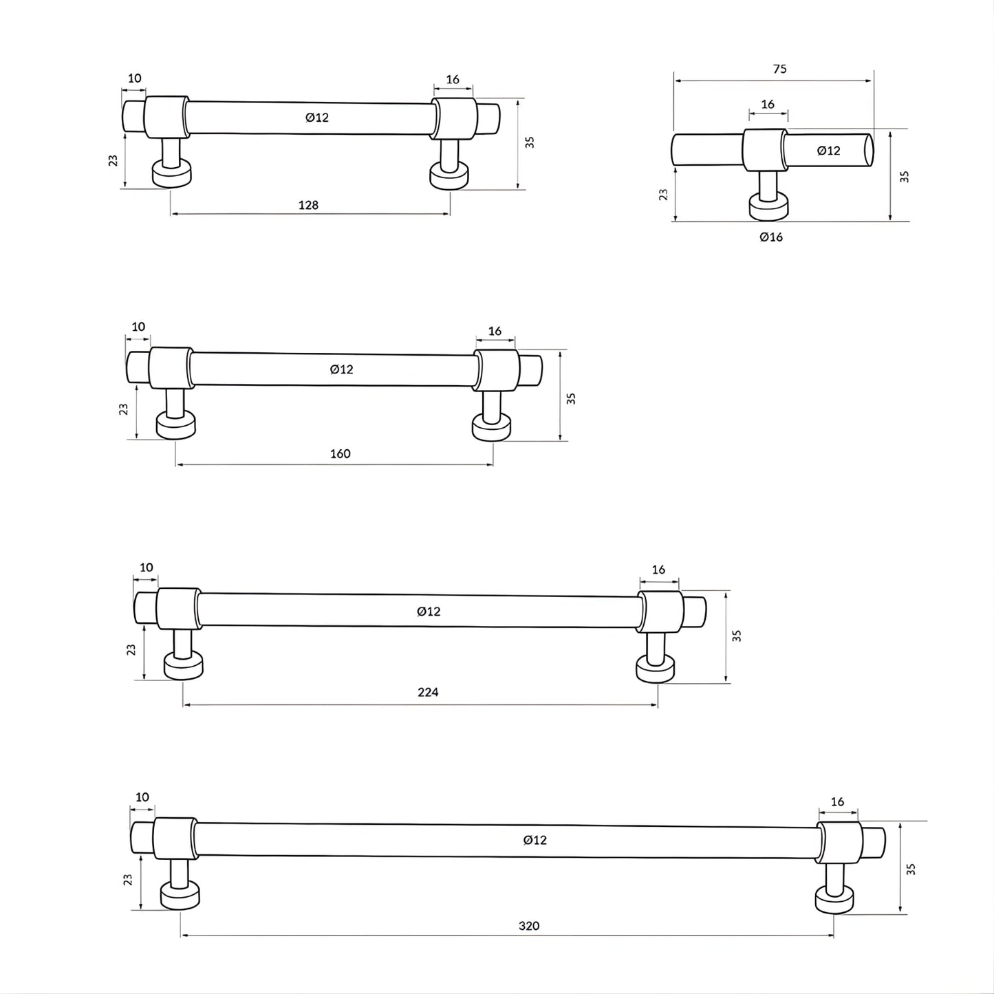 Turner Hastings Fanetta 224mm Pull Handle