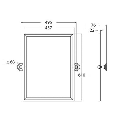 Turner Hastings Mayer Pivot Rectangle Mirror 610mm x 495mm