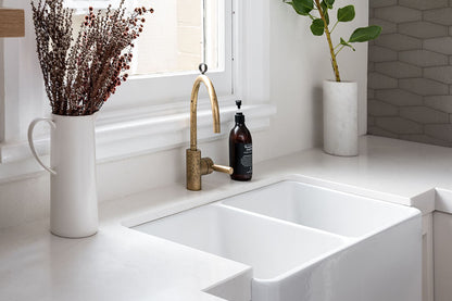 Novi 85 x 46 Fine Fireclay Gloss White Farmhouse Butler Sink