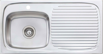 Oliveri Ultraform Single Left Hand Bowl Inset Sink With Drainer UF01