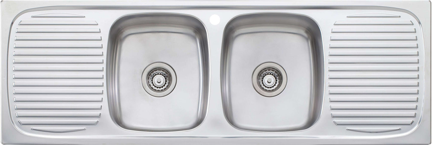 Oliveri Ultraform Double Bowl Inset Sink With Double Drainer UF13D