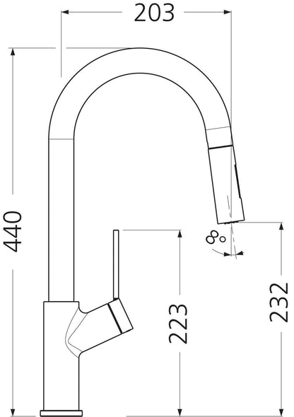 Oliveri Vilo Pull Out Spray  Mixer Tap VT0426C