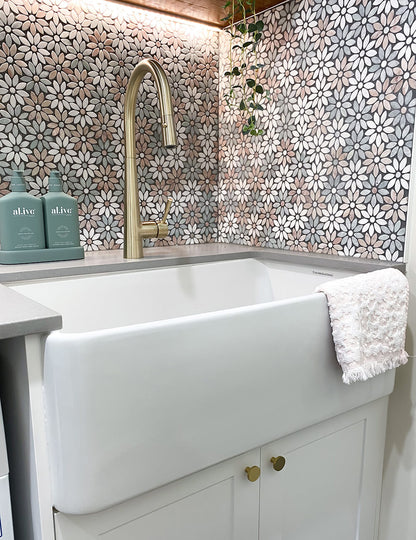 Novi 75 x 46 Fine Fireclay Gloss White Farmhouse Butler Sink