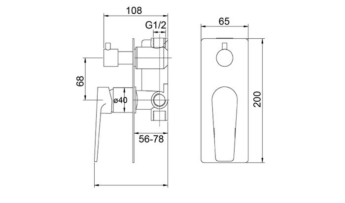 Inspire Zevio Wall Diverter Mixer