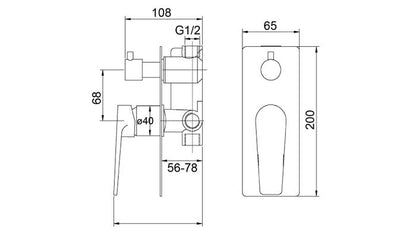 Inspire Zevio Wall Diverter Mixer
