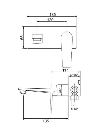Inspire Zevio Wall Basin Mixer Set